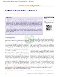 pdf current management of presbyopia