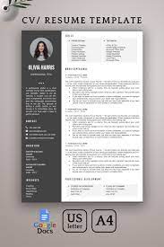 Google Docs Resume Template Creative Resume Template Modern Etsy Resume Template Creative Resume Templates Resume Template Word