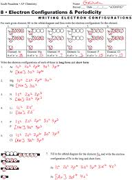 Electron Configuration Worksheet Answers Part A Worksheets