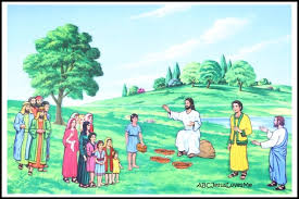 And when he had taken the five loaves and the two fishes, . Jesus Feeds The 5000 Abcjesuslovesme