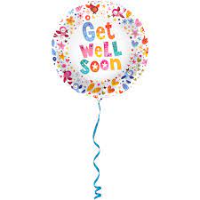 Our skilled florists may substitute flowers for one similar in style, quality and value. Foil Balloon Get Well Soon Flowers 45cm
