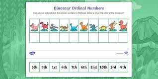 These ordinal numbers in american sign language (asl) show a way of. Hide A Saurus Ordinal Numbers Cut And Stick Worksheet