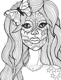 Look and print other skull coloring pages for adults: Sugar Skull Girl Coloring Page Download Day Of The Dead Skull Coloring Pages Monster Coloring Pages Abstract Coloring Pages