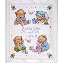 Cross stitch birth records patterns. Cross Stitch Baby Needlework The Fox Collection