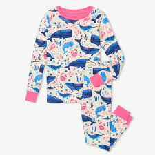 Hatley Organic Pajama Set Aquatic Friends Pumpkin Pie Kids