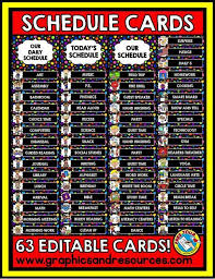 Are You Looking For Attractive And Editable Schedule Cards For Your Class Look No Further This Schedule Cards Daily Schedule Cards Back To School Activities