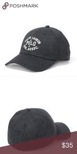 New Polo Ralph Lauren Spell Out Hat Charcoal Gray Ralph Lauren Stretch Cap Hat Excellent Hat New With Tags The Size Is Polo Ralph Lauren Ralph Lauren Lauren