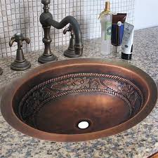 hand hammered copper bathroom sink with