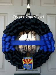 Thin Blue Line Memorial Wreath Police Wreath Police Week Law Enforcement Police Memorial Thin Blue Line Fallen In 2020 Police Crafts Blue Wreath Police Memorial