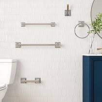24 towel bars,18 towel bars,towel ring, toilet paper holder and a robe/wall hook 4, zinc alloy and aluminum construction 5, easy to install and long lasting durability. Bathroom Hardware Sets You Ll Love In 2021 Wayfair