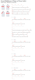 Green Day Good Riddance Time Of Your Life Ukulele Tab Musik