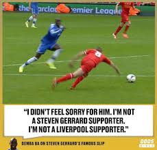 Demba ba (born 25 may 1985) is a professional footballer who plays as a striker for turkish club i̇stanbul başakşehir and the senegal national team. Oddsbible On Twitter On This Day 7 Years Ago That Famous Steven Gerrard Slip Happened And Demba Ba Showed No Remorse