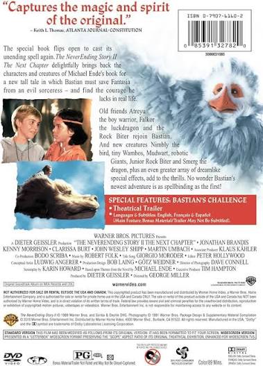 Amazon.com: NeverEnding Story II, The: The Next Chapter (WBFE) (DVD) :  Karin Howard, George Miller, Jonathan Brandis, Dieter Geissler, Kenny  Morrison, Clarissa Burt, Alexandra Johnes, Martin Umbach, John Wesley  Shipp: Movies &