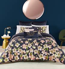 Oversized pink peony flower bedding with green leaves for a bold look pink bedding with oversized flowers in yellow and red makes a bold trendy statement Ted Baker Arboretum Cotton Reversible Comforter Set Reviews Wayfair