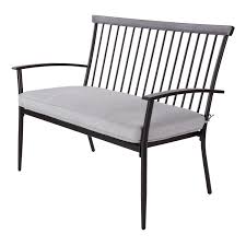 Black And White Striped Outdoor Cushions Walmart Better Homes Gardens Shaker Patio Bench Black With Gray Cushion Walmart Com In 2020 Gray Patio Furniture Patio Bench Grey Cushions