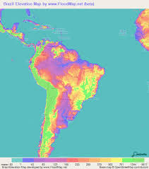 ), officially the federative republic of brazil, is the largest country in both south america and latin america.it covers an area of 8,515,767 square kilometres (3,287,956 sq mi), with a population of over 211 million. Brazil Elevation And Elevation Maps Of Cities Topographic Map Contour
