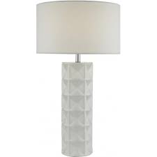 5''l x 12''w x 18'' deep weight: White Textured Ceramic Base Tall Table Lamp With White Linen Drum Shade