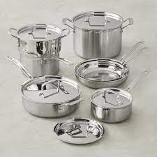 I bought these about three months ago to replace an older set of nonstick pots (macy's brand) also with glass lids that i've used for almost 15 years. Cuisinart Multiclad Tri Ply Stainless Steel 12 Piece Cookware Set Williams Sonoma