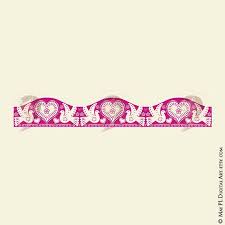 Beautiful Fuschia Pink Floral Borders Design Includes Flowers Dove Bird And Heart Set Of 17 Borders An Floral Border Design Clip Art Borders Floral Border
