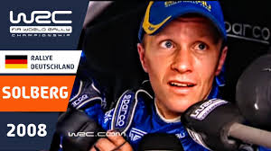 SOLBERG interview Rallye Deutschland 2008 end of stage 10 Subaru Impreza WRC