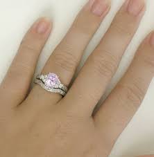 Pastel Oval Pink Sapphire And Diamond Engagement Ring And Matching Wedding Band With Hand Engraving In 14k White Gold Gr 5949 Pink Sapphire Ring Engagement Amethyst Ring Engagement Diamond Wedding Bands