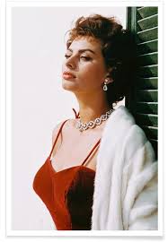 Sophia Loren In Red Poster