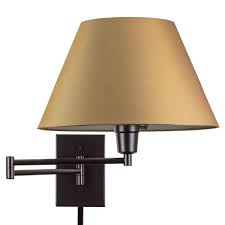 Kira Home Cambridge 13 Swing Arm Wall Lamp Plug In Wall Mount Golden Bronze Fabric Shade Cord Covers 150w 3 Way Walmart Com Walmart Com