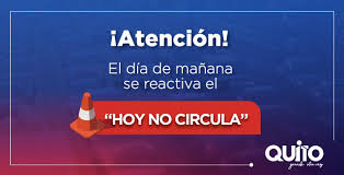 We did not find results for: Municipio De Quito On Twitter Atencion Informamos A La Ciudadania Que La Medida De Restriccion Vehicular Hoynocircula Se Reactiva El Dia De Manana Martes 15 De Octubre Para Las Placas