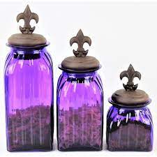 Square Medium Purple Canister Set