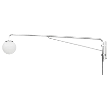Find swing arm lights at wayfair. Simrishamn Wall Lamp With Swing Arm Chrome Plated Opal White Glass Ikea