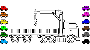 Learn Colors With Big Crane Truck Coloring Pages For Kids Construction Coloring Pages For Kids Truck Coloring Pages Learning Colors