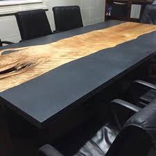 10 X4 Live Edge Wood And Concrete Conference Table Could Also Be A Kitchen Or Dining Table Nyc Hamp Concrete Dining Table Concrete Wood Concrete Furniture