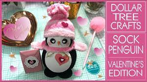 Diy Dollar Tree Sock Penguin Valentine S Edition Valentines Day Craft Youtube Diy Valentines Decorations Valentine Day Crafts Valentine Crafts For Kids