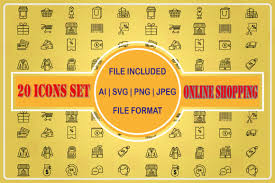 Download Online Shopping Icons Set Graphic By Dr Iconsart Creative Fabrica SVG Cut Files