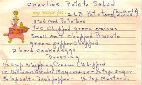Charlie S Potato Salad Recipe Handwritten Recipecurio Com