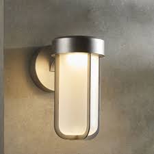 Stained glass half moon rain forest led sconce with 3 stage dimmer. Visionary Lighting Lillington Ip44 Led Wall Light In Brushed Silver Frosted Glass