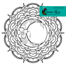 The outer circle imitates the circular nature of many things in the organic world: Flower Moon Coloring Mandala Page