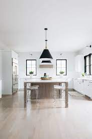 Island Finish Island Lighting Black Window Framing White Oak Hardwood Floors Light Grey Oak Flooring White Oak Floors