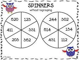 Three Digit Addition Spinner Games Three Digit Addition Second Grade Math 3rd Grade Math