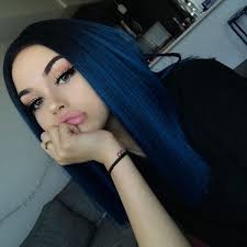 Blue hair does not naturally occur in human hair pigmentation, although the hair of some animals (such as dog coats) is described as blue. Long Straight Hair With Dark Blue