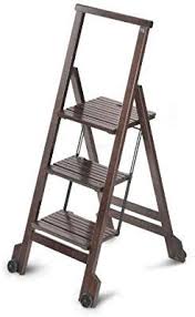 Biblio 3 Classy Folding 3 Steps Ladder In Solid Beech Wood Handcrafted In Italy Wenge Finish Amazon Com Step Ladders Wood Steps Wood Step Stool