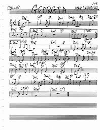 Jazz Standard Realbook Chart Georgia Saxophone Sheet Music