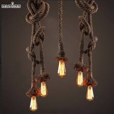 Retro Vintage Halat Kolye Hafif Lamba Loft Yaratici Kisilik Endustriyel Lamba Edison Ampul Amerikan Tarzi Oturma Odasi Merdiven Halat Aydinlatma Lamba Avizeler