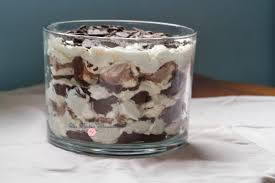 With layers of rolo brownies, caramel mousse, gooey caramel, chocolate mousse, chocolate sauce and rolos, this trifle is sure to be a show stopper wherever it goes! Chocolate Cream Pie Brownie Trifle