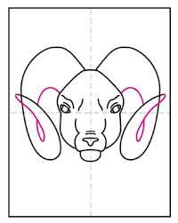 Easy How To Draw A Ram Head Tutorial And Ram Head Coloring Page