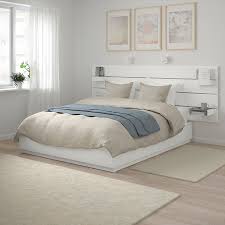 Nordli Cadre De Lit Rangement Tete De Lit Blanc 160x200 Cm Ikea Headboards For Beds Bed Frame With Storage White Bed Frame