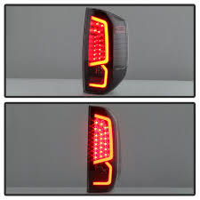 Toyota tundra 2017, black fiber optic led tail lights by spyder®, 1 pair. 2014 2019 Toyota Tundra Led Tube Tail Lights Black