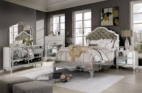Queen bedroom set luxurious , silver metallic , new. Eliora 6 Piece Bedroom Set In Silver Finish By Furniture Of America Foa 7890