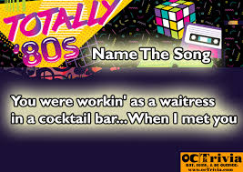 Our music lyric trivia questions and answers are purely composed of lyrics from hit songs. Music Trivia Questions Quiz 002 1980 S Music Lyrics Octrivia Com