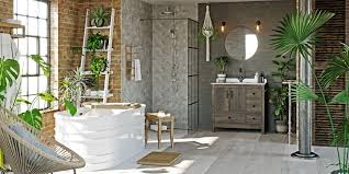8 Totally Tropical Bathroom Ideas For The Urban Jungle Tropical Bathroom Bathroom Design Industrial Style Bathroom